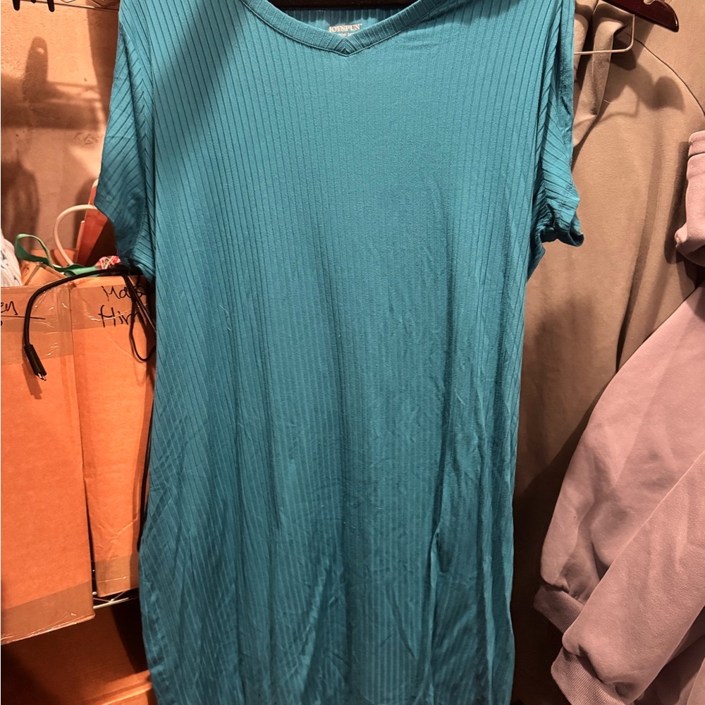 Teal Tee Shirt Dress
